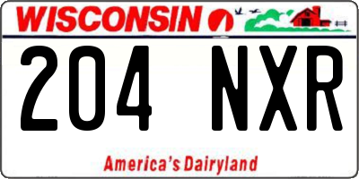 WI license plate 204NXR