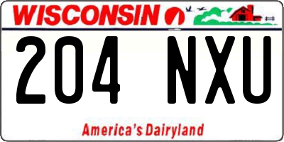 WI license plate 204NXU