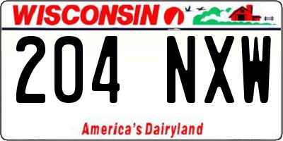 WI license plate 204NXW