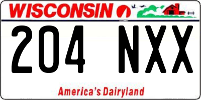 WI license plate 204NXX