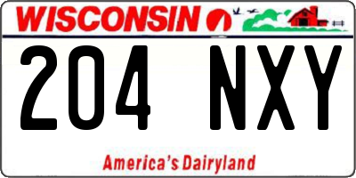 WI license plate 204NXY