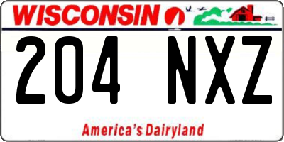 WI license plate 204NXZ