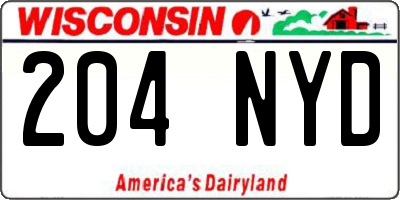 WI license plate 204NYD