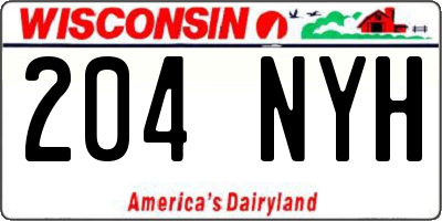 WI license plate 204NYH