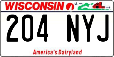 WI license plate 204NYJ
