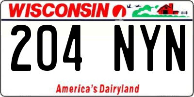 WI license plate 204NYN