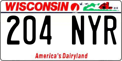 WI license plate 204NYR