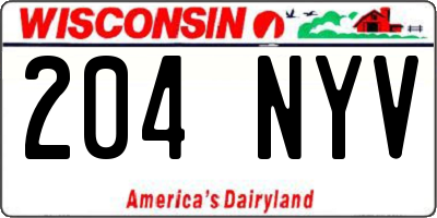 WI license plate 204NYV