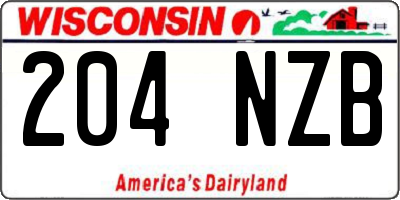 WI license plate 204NZB