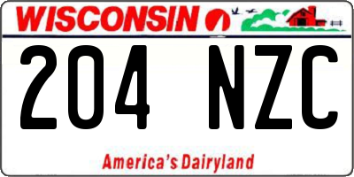 WI license plate 204NZC