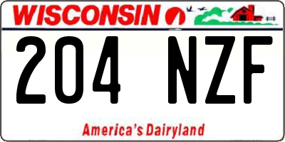 WI license plate 204NZF