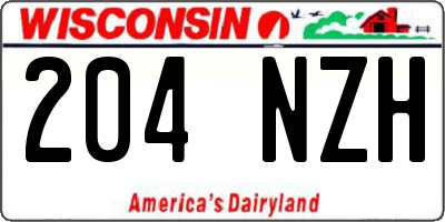 WI license plate 204NZH