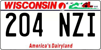 WI license plate 204NZI