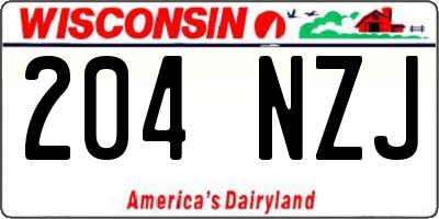 WI license plate 204NZJ