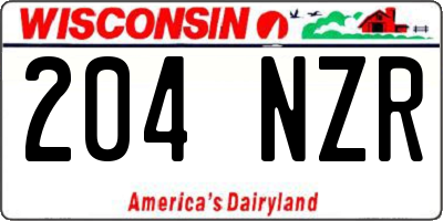 WI license plate 204NZR