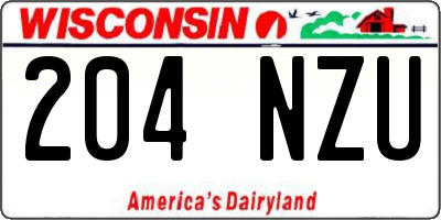 WI license plate 204NZU