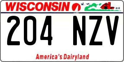 WI license plate 204NZV