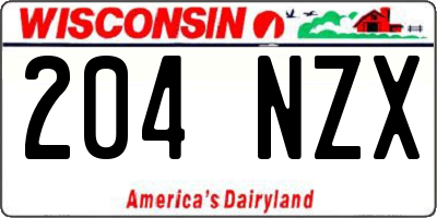 WI license plate 204NZX