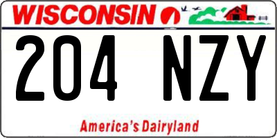 WI license plate 204NZY