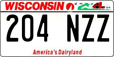 WI license plate 204NZZ