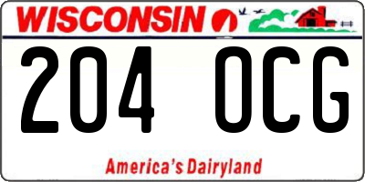WI license plate 204OCG