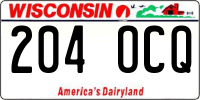 WI license plate 204OCQ
