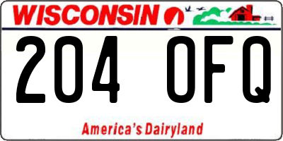 WI license plate 204OFQ