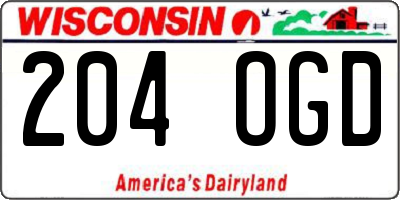 WI license plate 204OGD