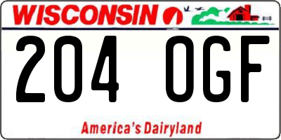 WI license plate 204OGF