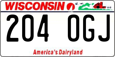 WI license plate 204OGJ