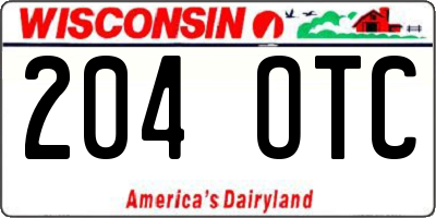 WI license plate 204OTC