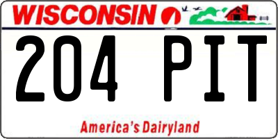 WI license plate 204PIT
