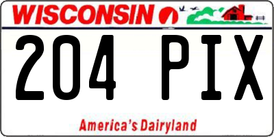WI license plate 204PIX