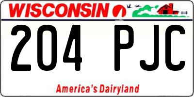 WI license plate 204PJC