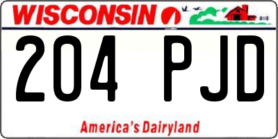 WI license plate 204PJD