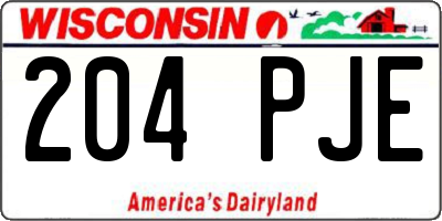 WI license plate 204PJE