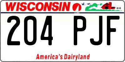 WI license plate 204PJF