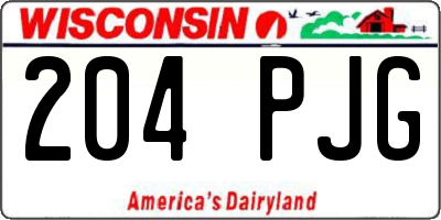 WI license plate 204PJG