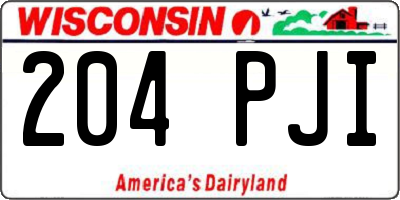 WI license plate 204PJI