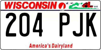 WI license plate 204PJK