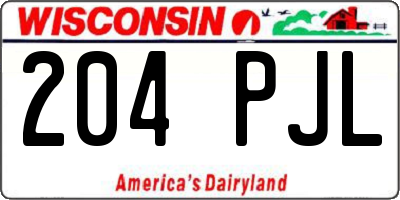 WI license plate 204PJL