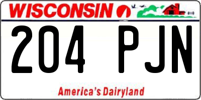 WI license plate 204PJN