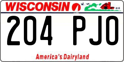 WI license plate 204PJO