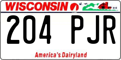 WI license plate 204PJR