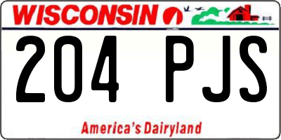 WI license plate 204PJS