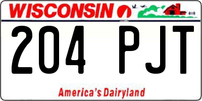 WI license plate 204PJT