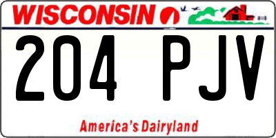 WI license plate 204PJV