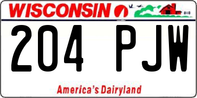 WI license plate 204PJW