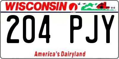 WI license plate 204PJY