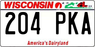 WI license plate 204PKA